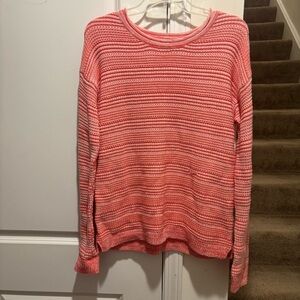 Old Navy Women's Coral Striped Sweater